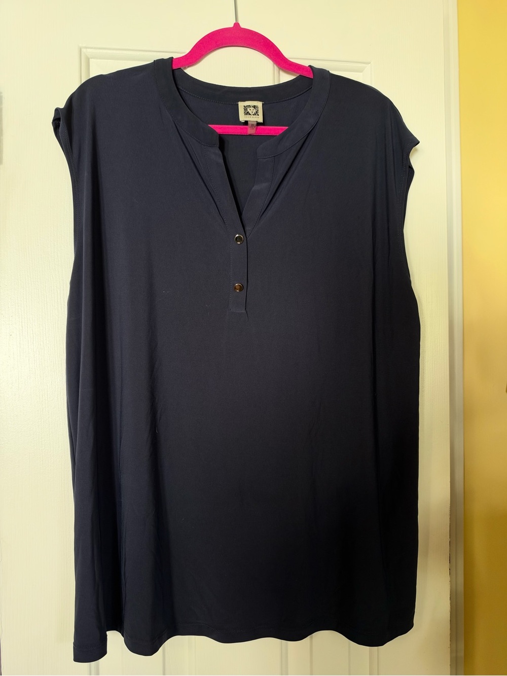 Anne Klein Navy Sleeveless Top